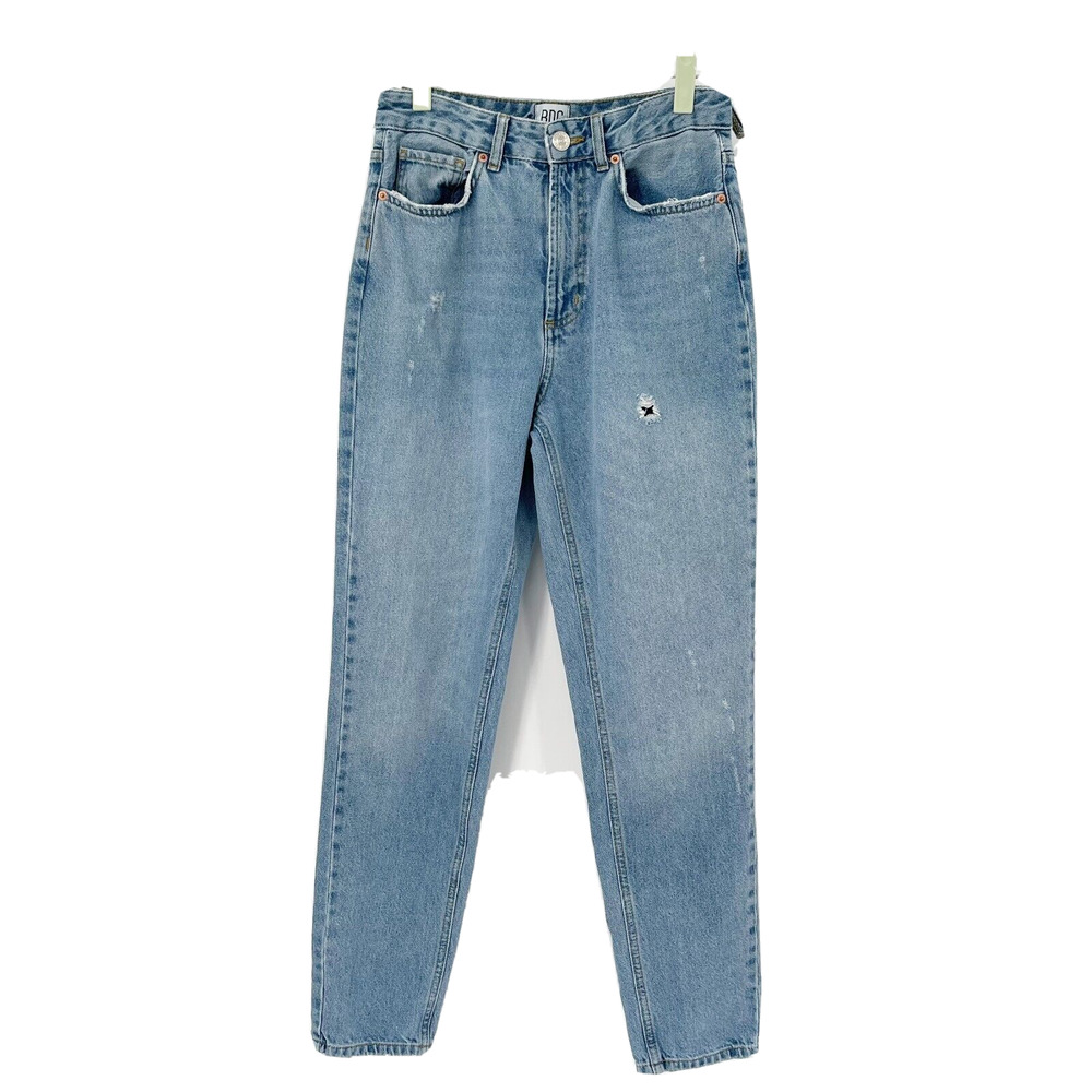 Urban Outfitters BDG Distressed Mom Jeans Sz 27 Blue Tapered High Waist Pockets